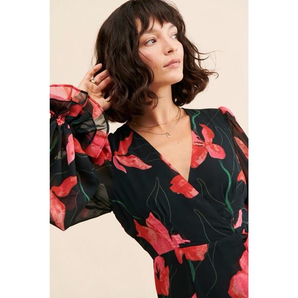 Anthropologie x Hutch Valentina Maxi Wrap Dress Size Small - Picture 2 of 11